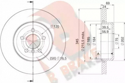 R BRAKE 78rbd23562 -  Тормозной диск
